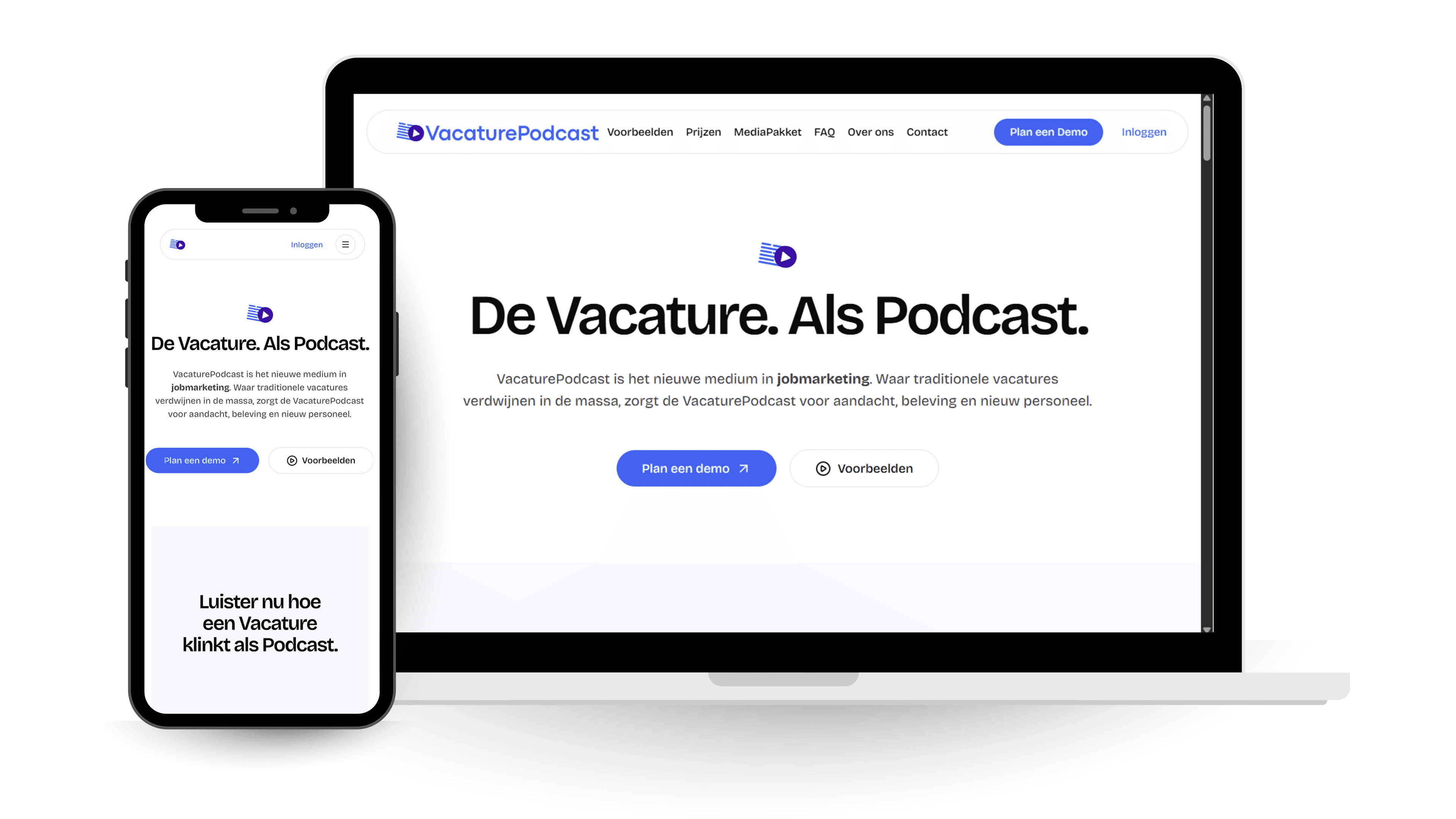 Mockup van VacaturePodcast